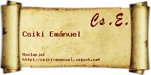 Csiki Emánuel névjegykártya