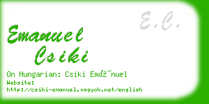 emanuel csiki business card